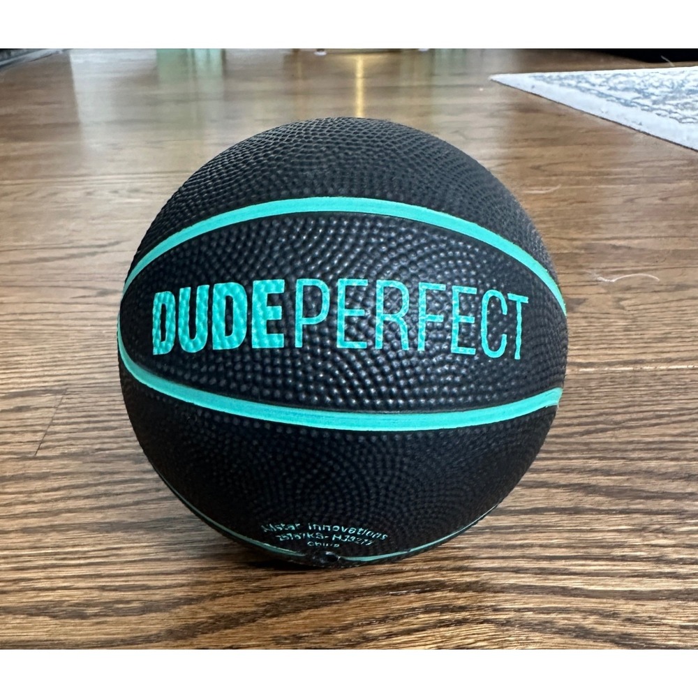 Dude Perfect Mini Basketball Kids OS Black Teal Trick Shot Sport Toy Accessory